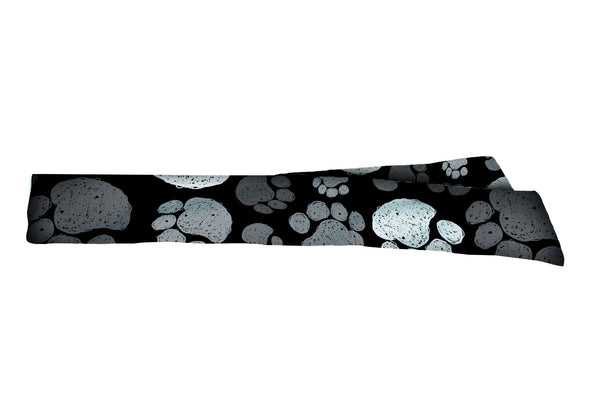 Sketchy Paw Prints Greyscale Head Tie (SKU 1839 HTB)