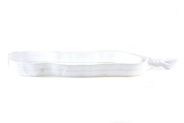 Solid White Elastic Headband (SKU 6040 HB)