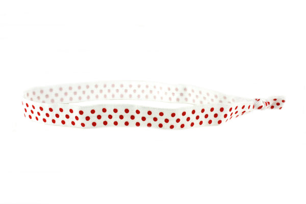 Polka Dots Mini White Red Headband (SKU 6077 HB)