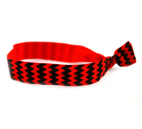 Chevron Red Black Hair Tie (SKU 6100)
