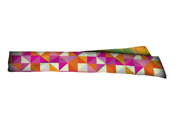 REVERSIBLE Triangles Orange Pink/Tropical Hash Head Tie (SKU 1361 HTB)