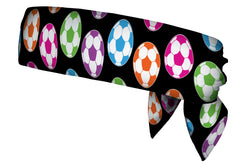 REVERSIBLE Soccerballs Neon/Black White Head Tie (SKU 1372 HTB)