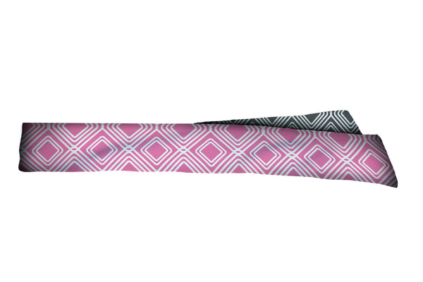 REVERSIBLE Diamonds Pink/Grey Head Tie (SKU 3036 HTB)