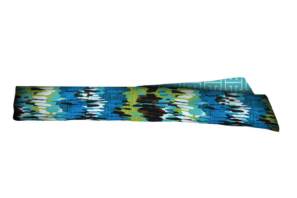 REVERSIBLE Blue Bayou/Broken Rectangles Head Tie (SKU 3039 HTB)