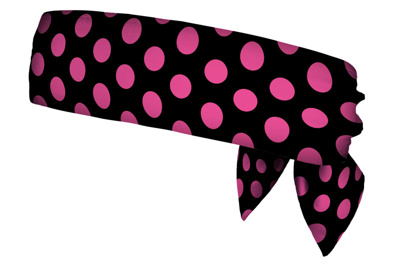 REVERSIBLE Paw Prints/Polka Dots Pink Head Tie (SKU 3208 HTB)