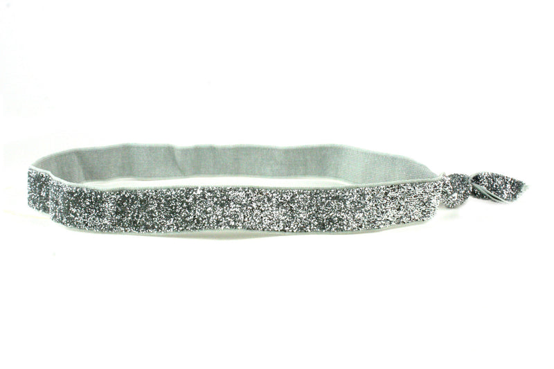 Glitter Silver Elastic Headband