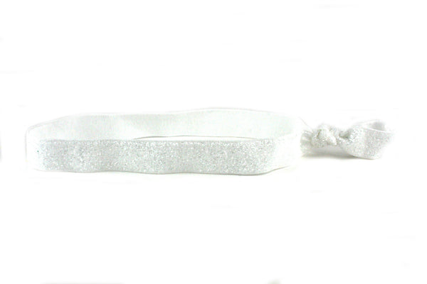 Glitter White Elastic Headband (SKU 5054 HB)