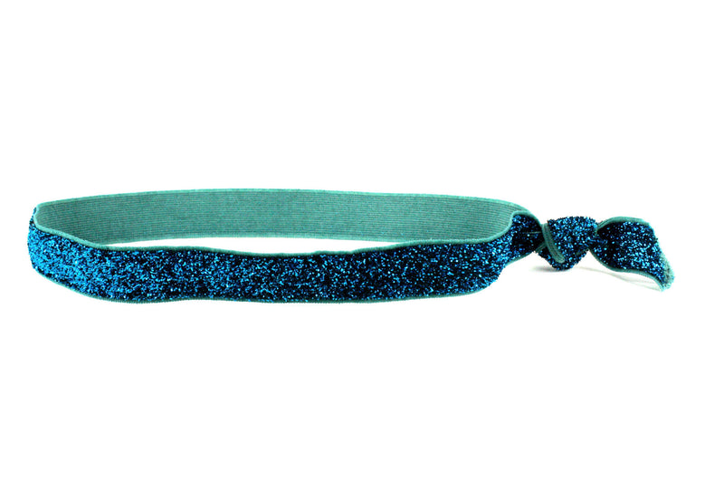 Glitter Aqua Elastic Headband