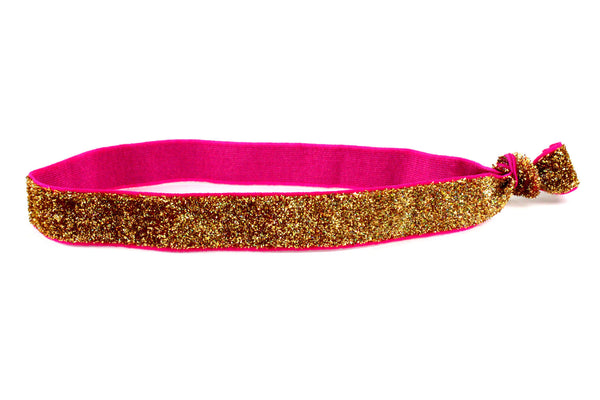 Glitter Metallic Gold Elastic Headband