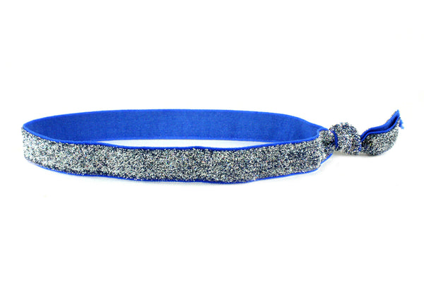 Glitter Metallic Silver Elastic Headband