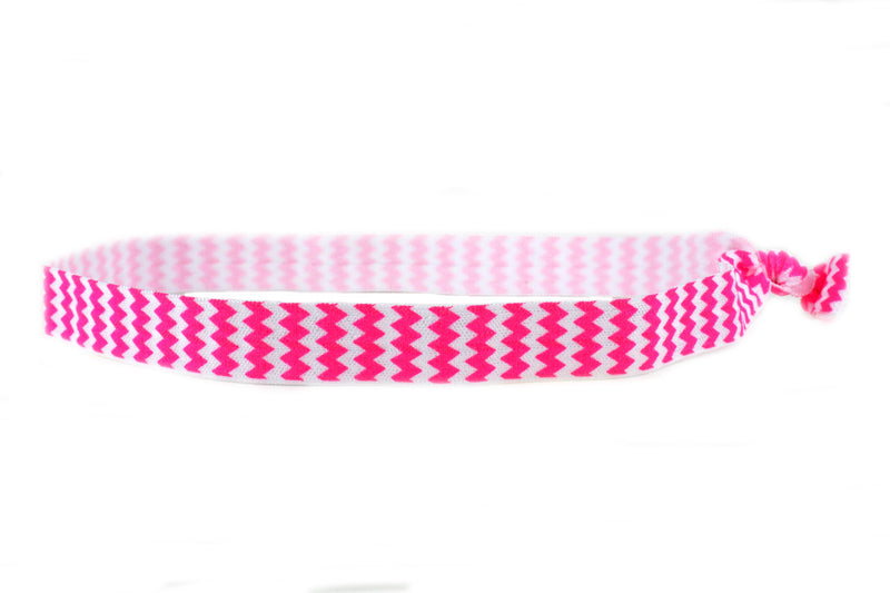 Chevron Hot Pink Elastic Headband