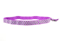 Polka Dots Purple Green Elastic Headband (SKU 6016 HB)