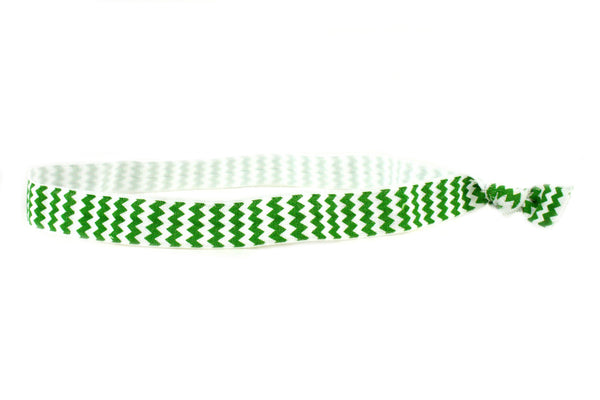 Chevron Green Elastic Headband