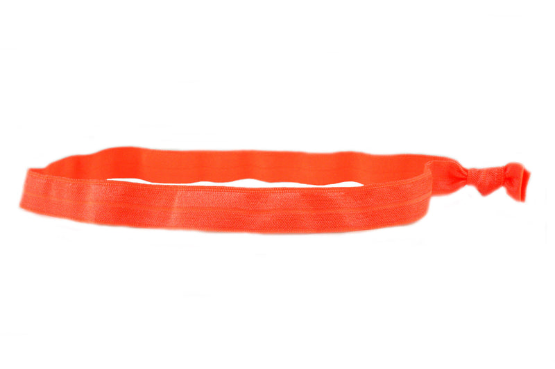 Solid Neon Orange Elastic Headband (SKU 6046 HB)
