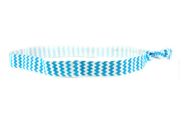 Chevron Aqua Elastic Headband
