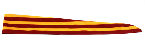 Tie Back Horizontal Stripes Maroon Gold (SKU 7507)