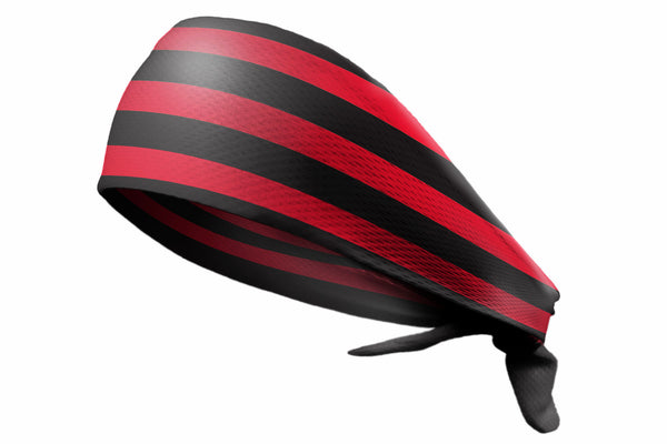 Tie Back Horizontal Stripes Red Black (SKU 7510)