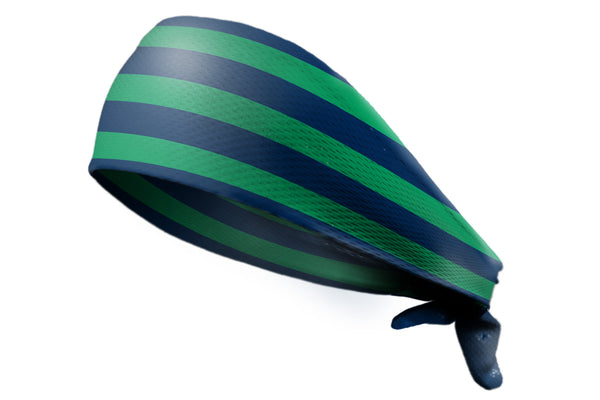 Tie Back Horizontal Stripes Green Navy (SKU 7513)