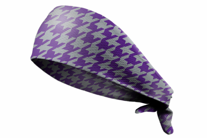 Tie Back Houndstooth Purple Grey (SKU 7514)