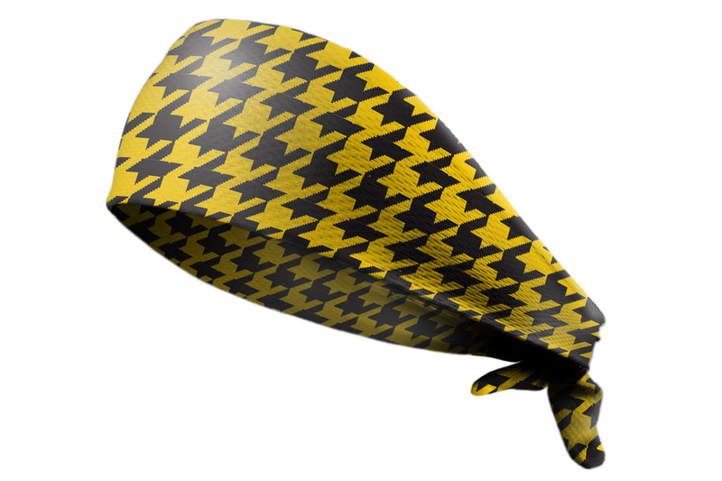 Tie Back Houndstooth Black Yellow (SKU 7515)