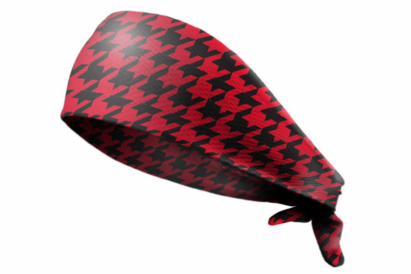 Tie Back Houndstooth Red Black (SKU 7517)