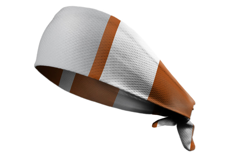 Tie Back Vertical Stripes Texas Orange Grey (SKU 7527)