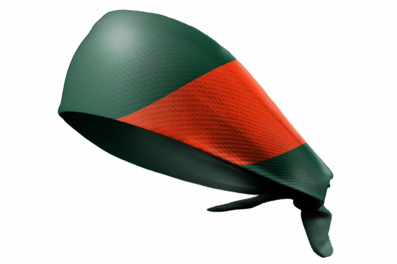 Tie Back Diagonal Stripe Green Orange (SKU 7537)