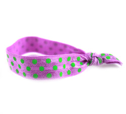 Polka Dots Purple Green Hair Tie (SKU 6016)