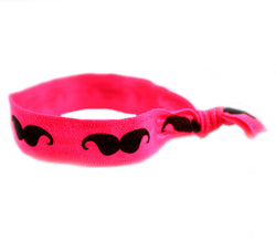 Mustache Hot Pink Hair Tie (SKU 6020)
