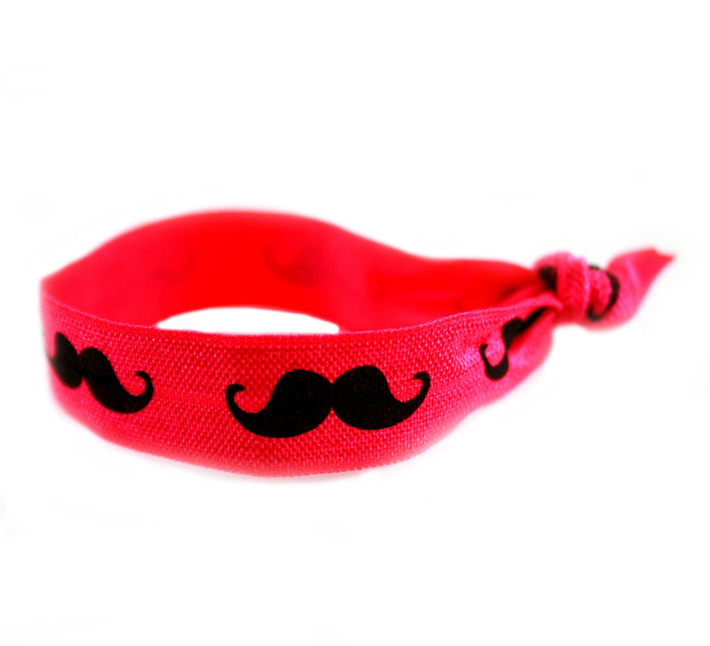 Mustache Fuchsia Hair Tie (SKU 6021)