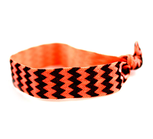Chevron Black Orange Hair Tie (SKU 6023)