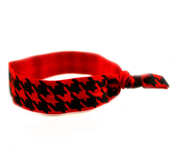 Houndstooth Red Hair Tie (SKU 6029)