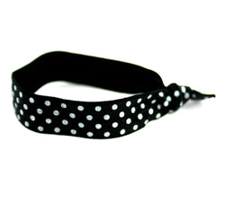 Polka Dots Mini Black White Hair Tie (SKU 6050)