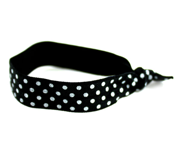 Polka Dots Mini Black White Hair Tie (SKU 6050)