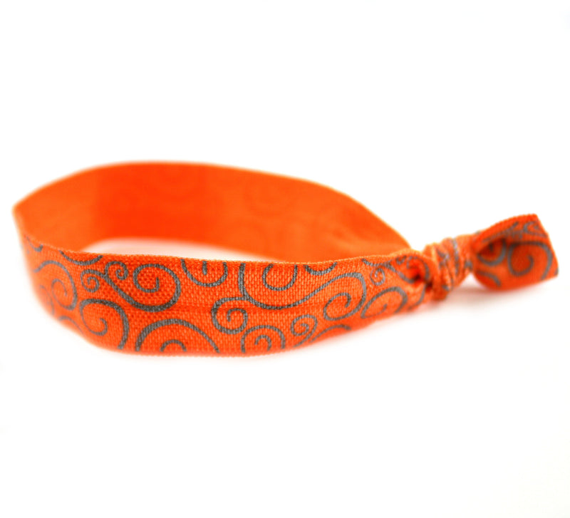 Swirls Orange Hair Tie (SKU 6065)