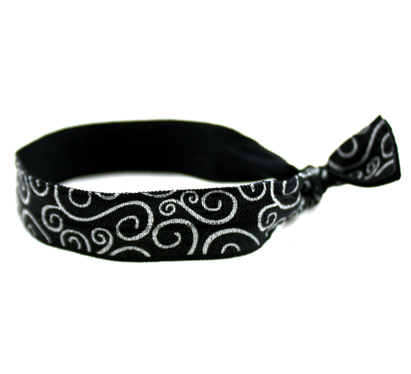 Swirls Black Hair Tie (SKU 6066)
