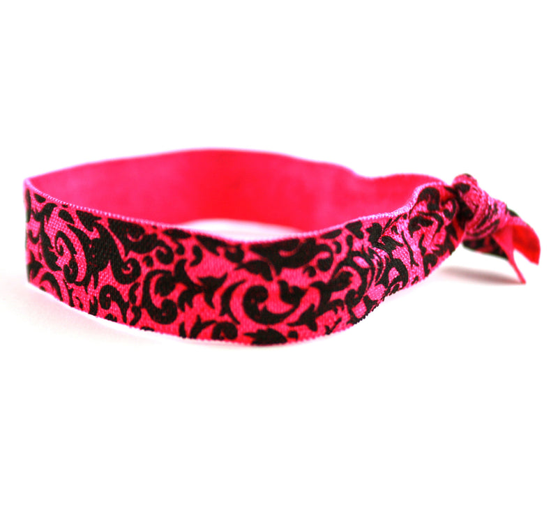 Floral Hot Pink Hair Tie (SKU 6085)