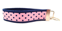 Polka Dots Small Navy Pink Keychain (SKU 1187 KC)